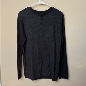 Hurley Charcoal and Black Long Sleeve Henley